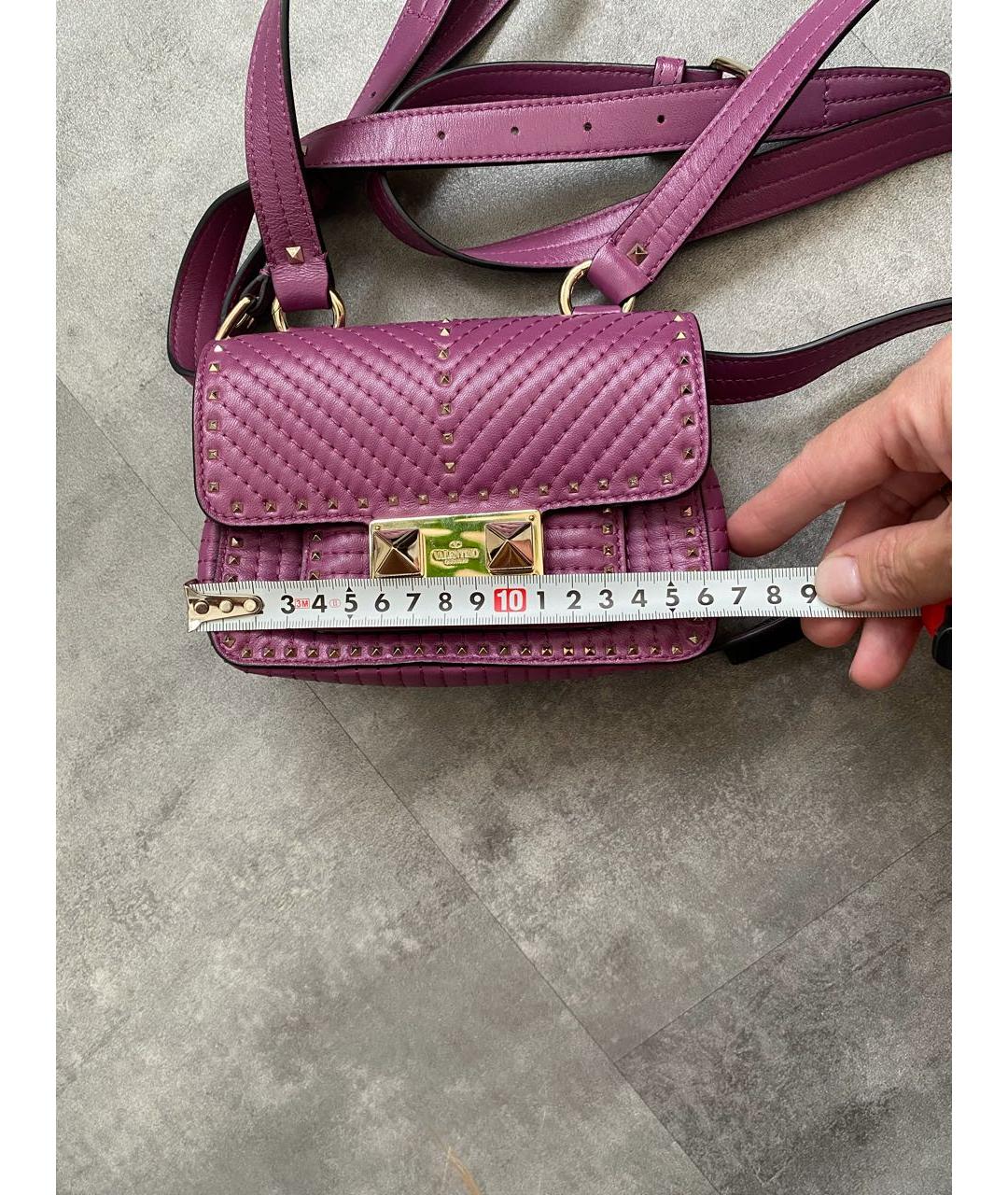 VALENTINO Фиолетовая кожаная сумка через плечо, фото 3