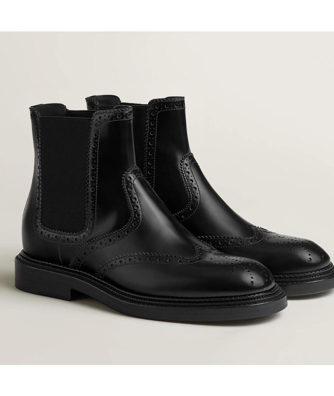 HERMES Черные кожаные ботинки, фото 3