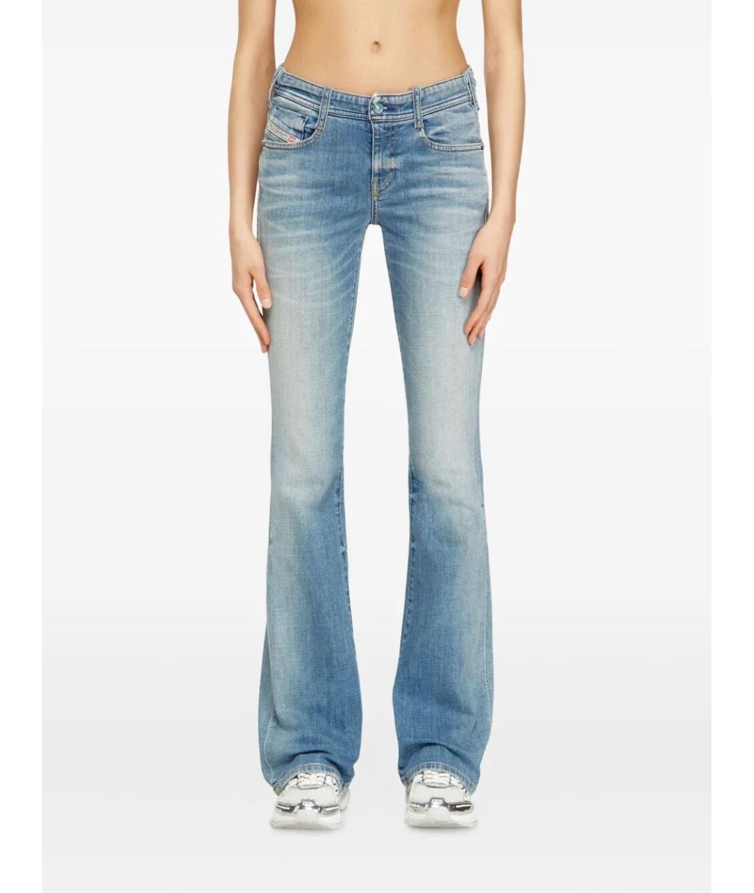 DIESEL Голубые хлопко-эластановые джинсы клеш, фото 3