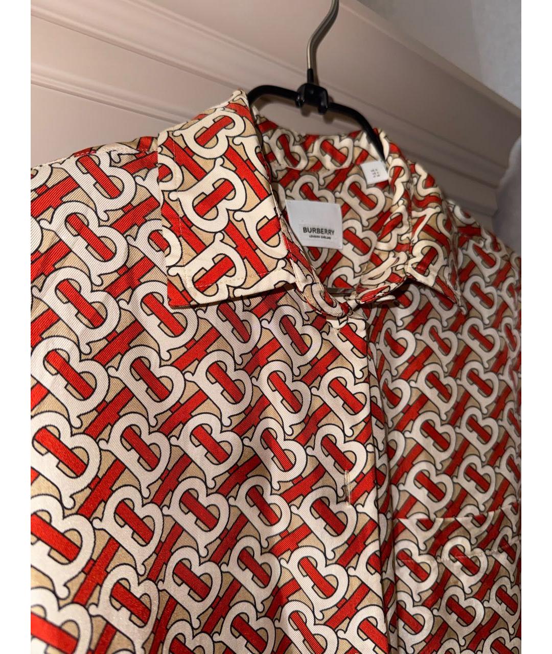 BURBERRY Бежевая шелковая рубашка, фото 2