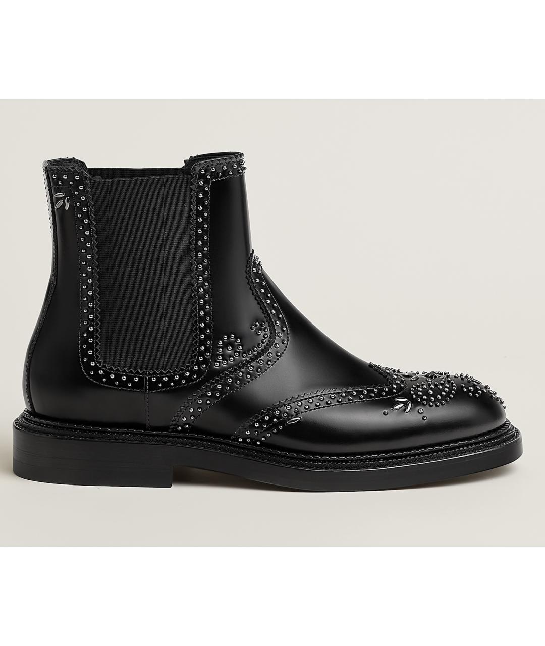 HERMES Черные кожаные ботинки, фото 4