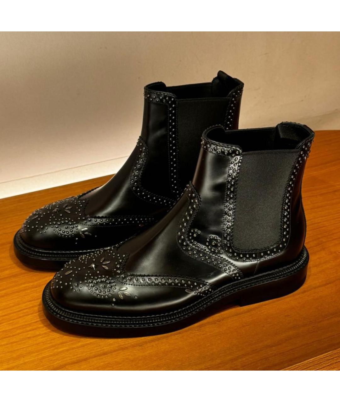 HERMES Черные кожаные ботинки, фото 3