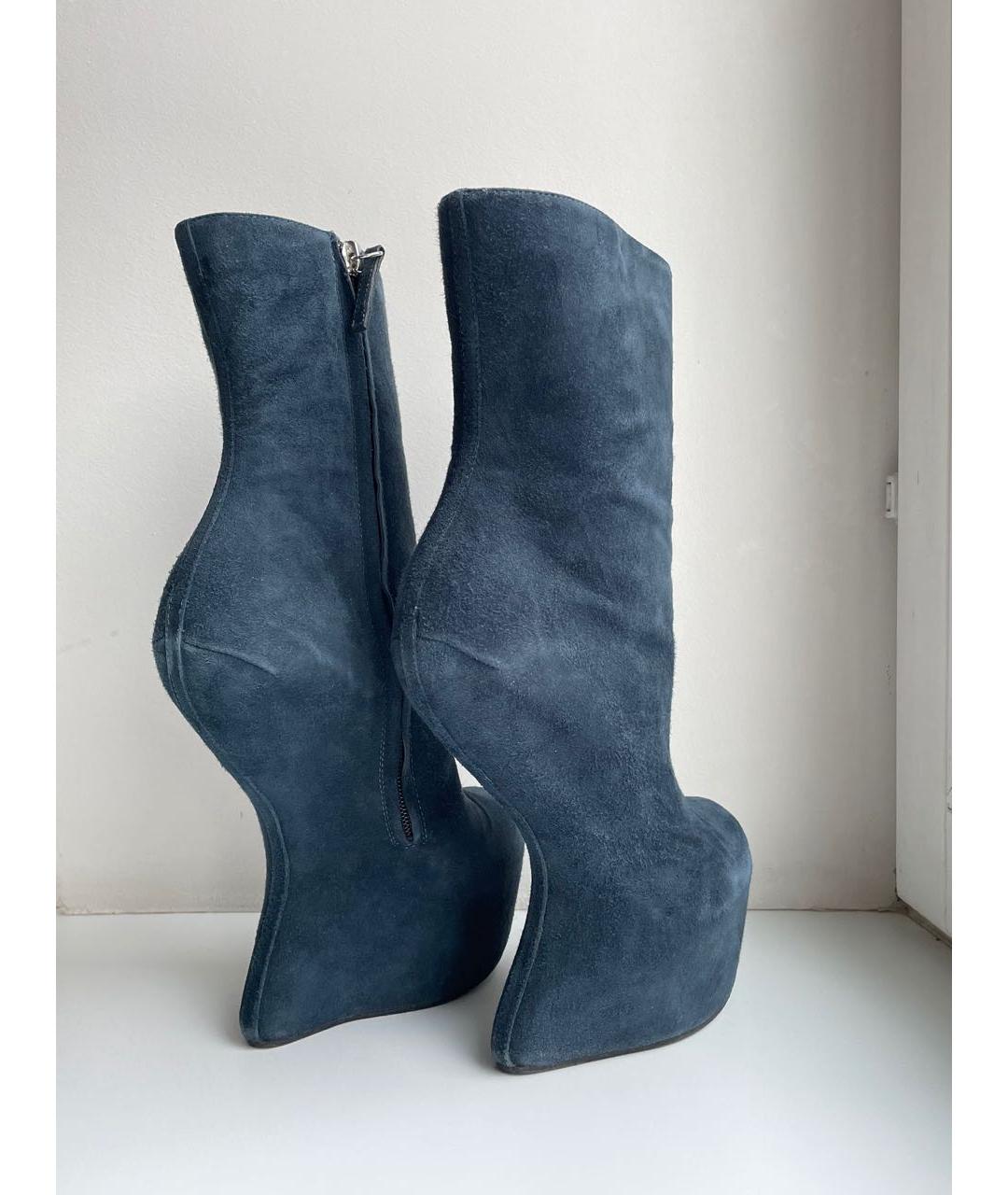 GIUSEPPE ZANOTTI DESIGN Темно-синие замшевые ботильоны, фото 3