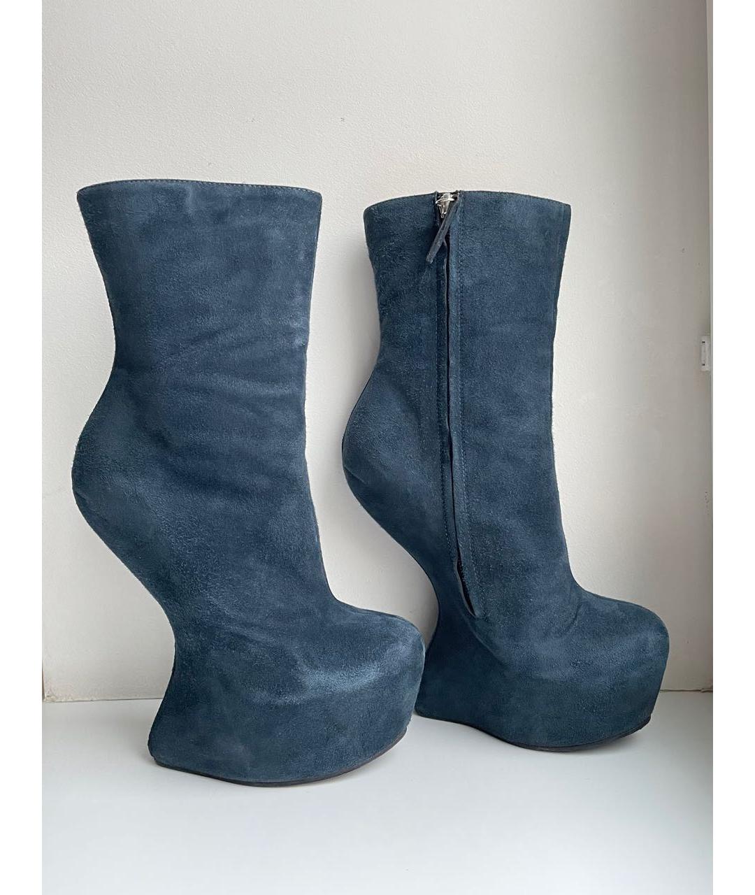 GIUSEPPE ZANOTTI DESIGN Темно-синие замшевые ботильоны, фото 2