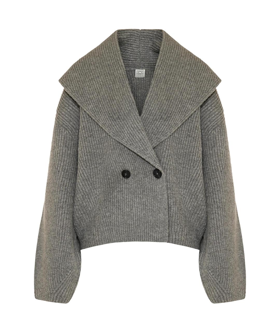 TOTEME Серый шерстяной кардиган, фото 1