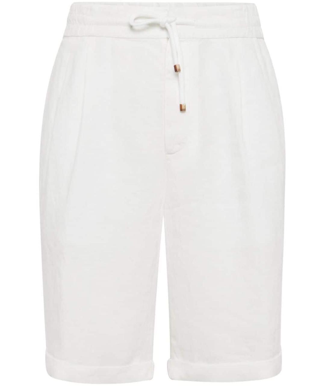 BRUNELLO CUCINELLI Белые льняные шорты, фото 1