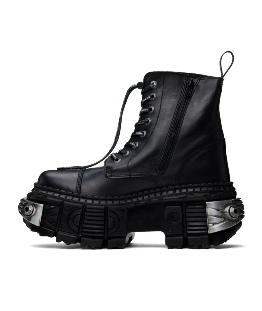 VETEMENTS Черные кожаные высокие ботинки, фото 3