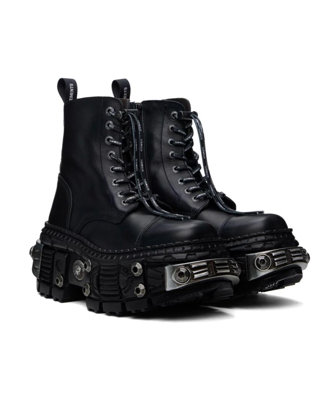 VETEMENTS Черные кожаные высокие ботинки, фото 2