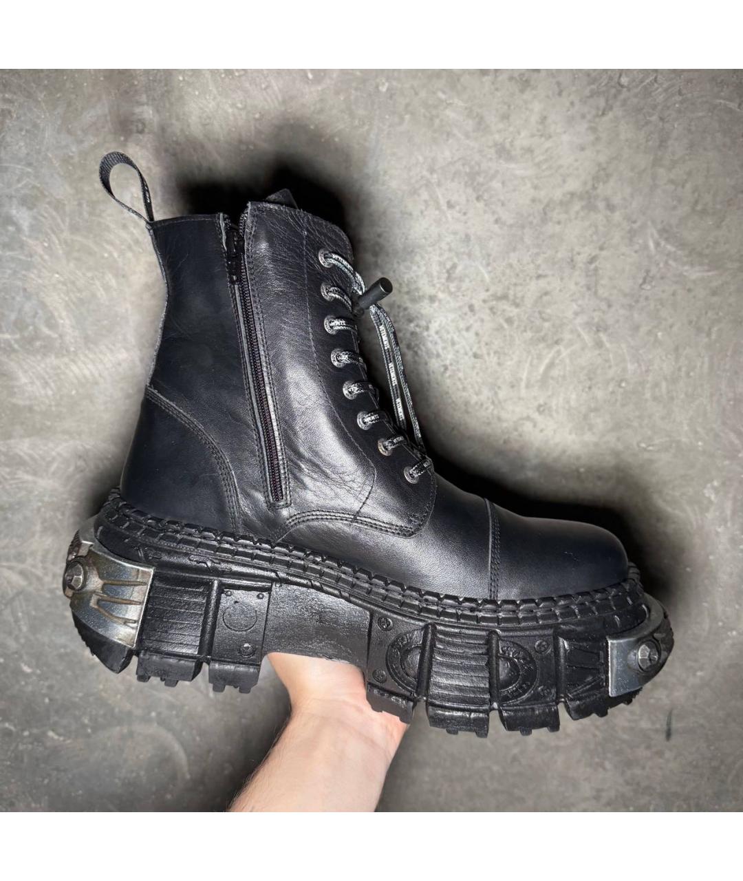VETEMENTS Черные кожаные высокие ботинки, фото 7