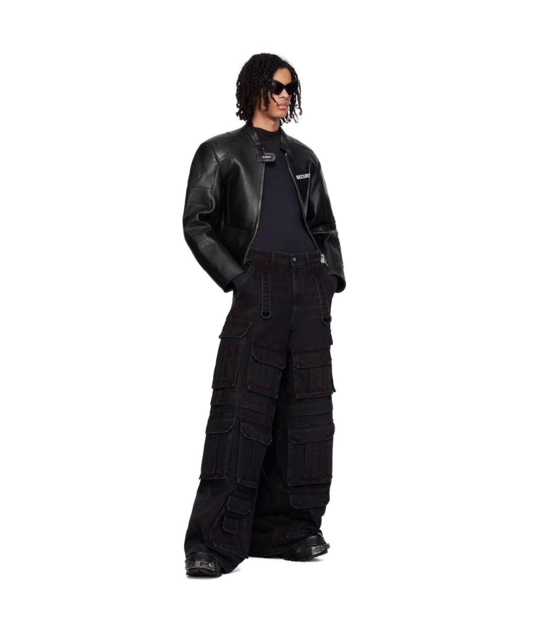 VETEMENTS Черные кожаные высокие ботинки, фото 5