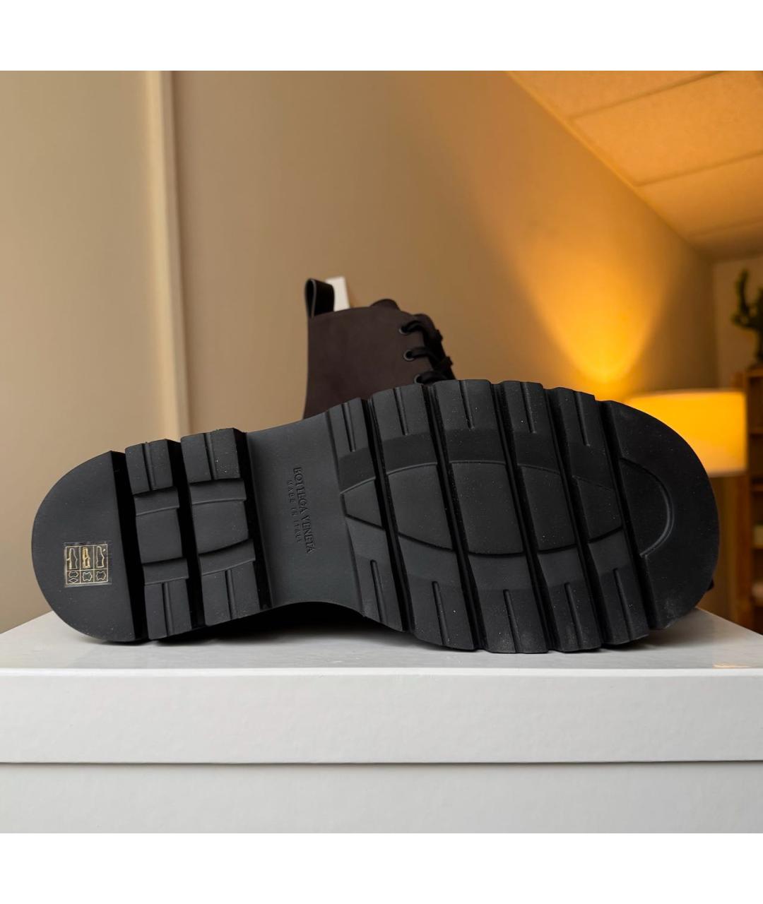 BOTTEGA VENETA Коричневые нубуковые высокие ботинки, фото 6