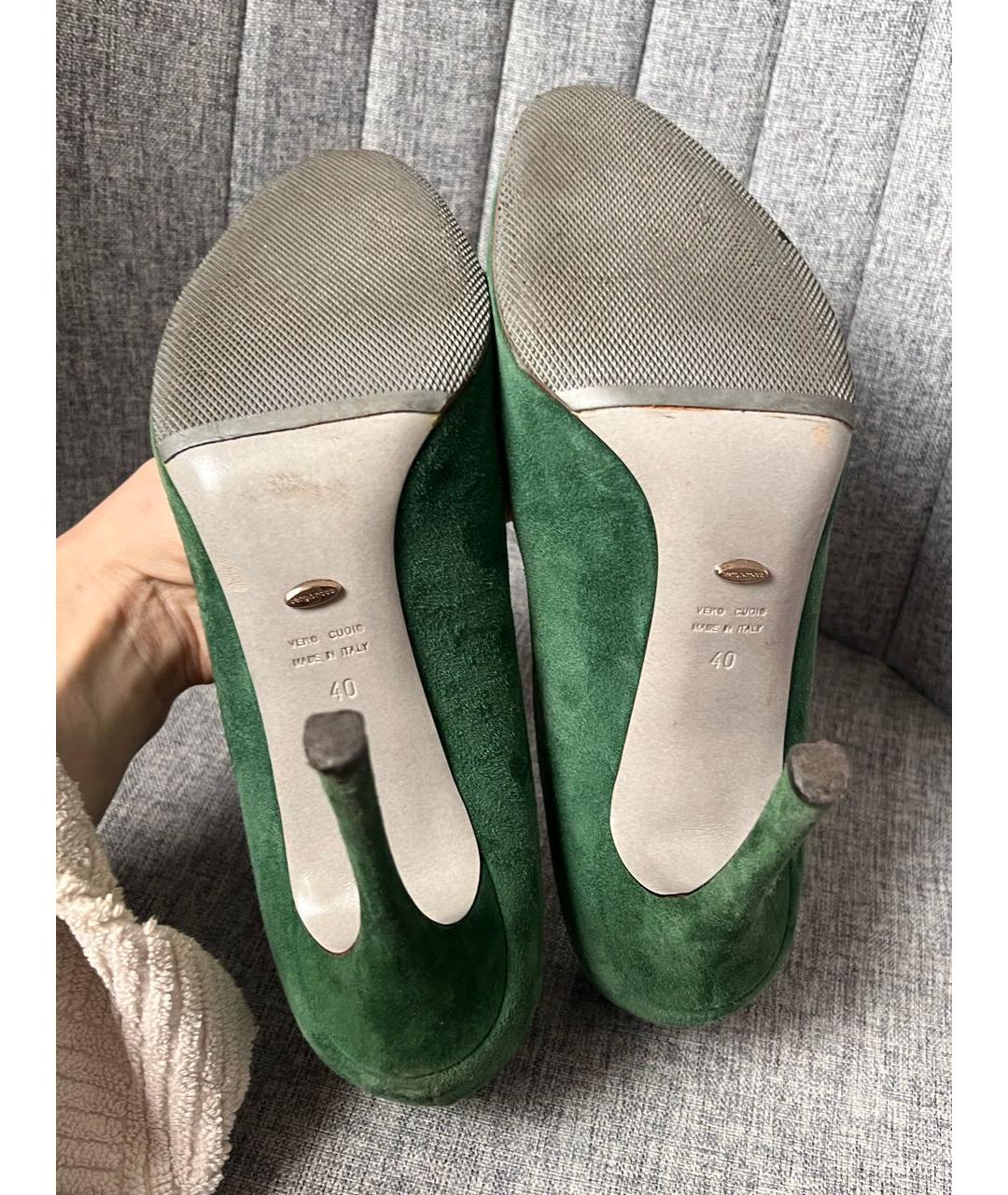 SERGIO ROSSI Зеленые замшевые туфли, фото 5