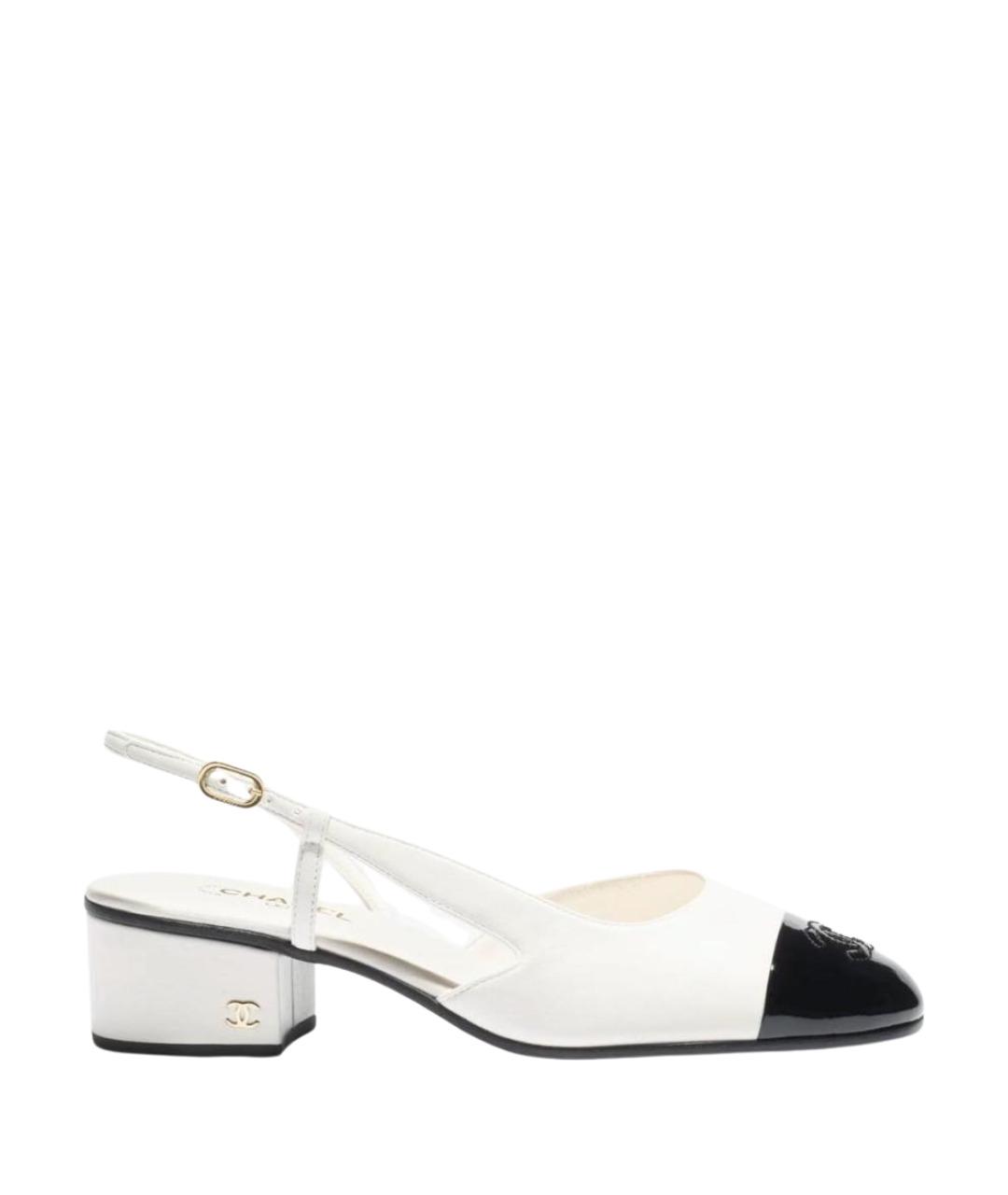 CHANEL Белые босоножки из лакированной кожи, фото 1