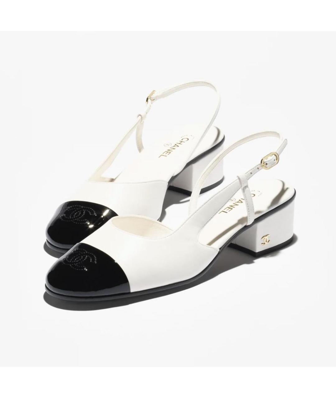 CHANEL Белые босоножки из лакированной кожи, фото 2