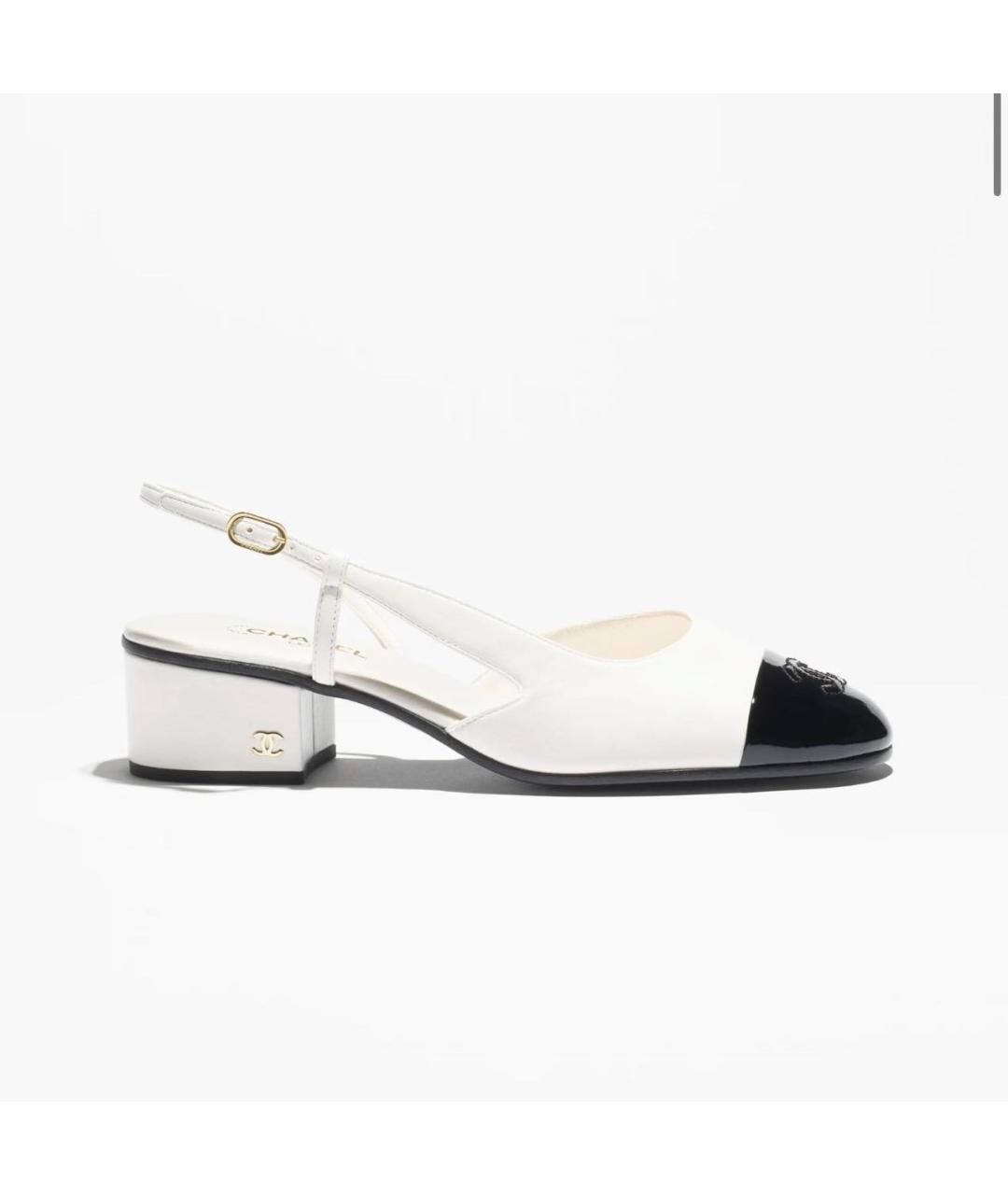 CHANEL Белые босоножки из лакированной кожи, фото 4