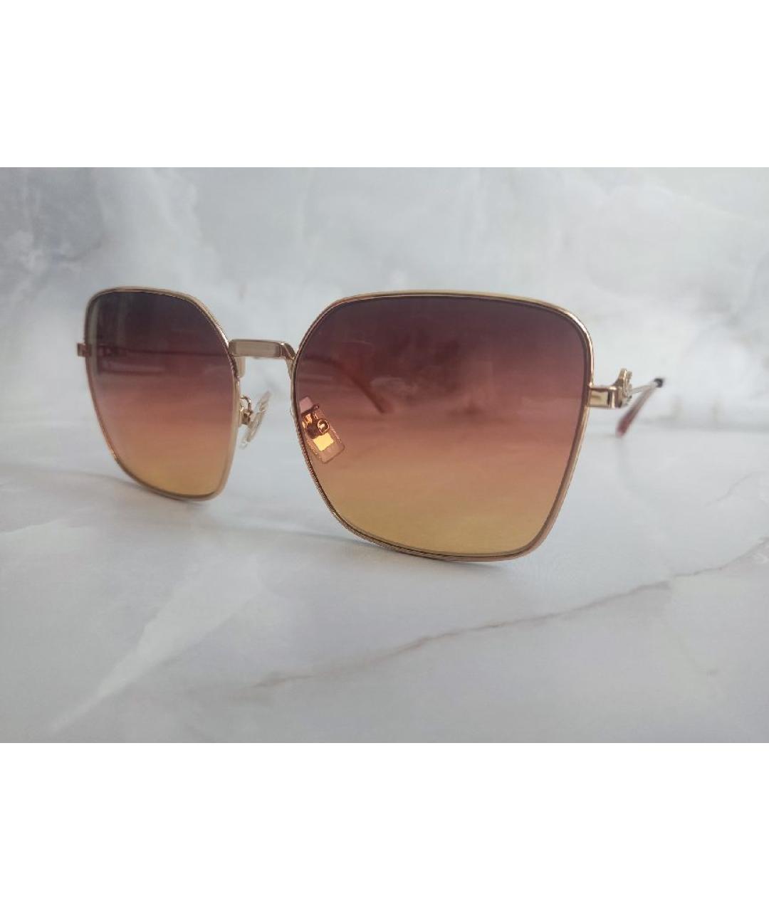 ETRO Золотые металлические солнцезащитные очки, фото 2