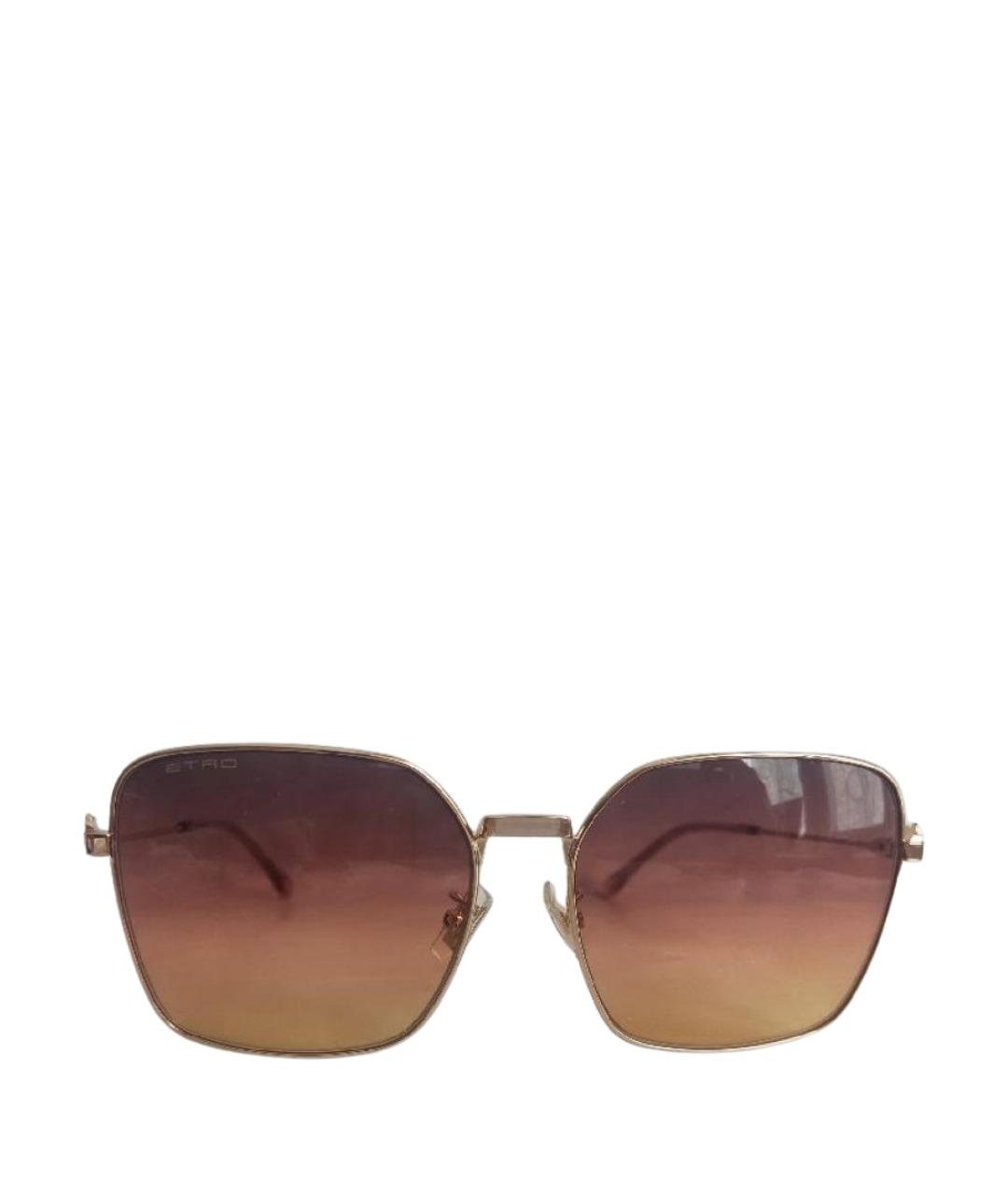 ETRO Золотые металлические солнцезащитные очки, фото 1
