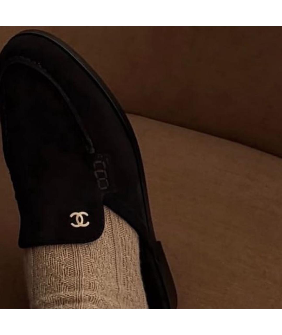 CHANEL Черные замшевые мюли, фото 2