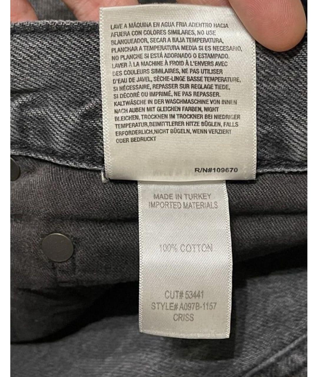 AGOLDE Антрацитовые хлопковые прямые джинсы, фото 8