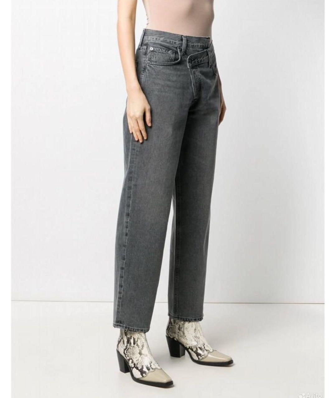 AGOLDE Антрацитовые хлопковые прямые джинсы, фото 3