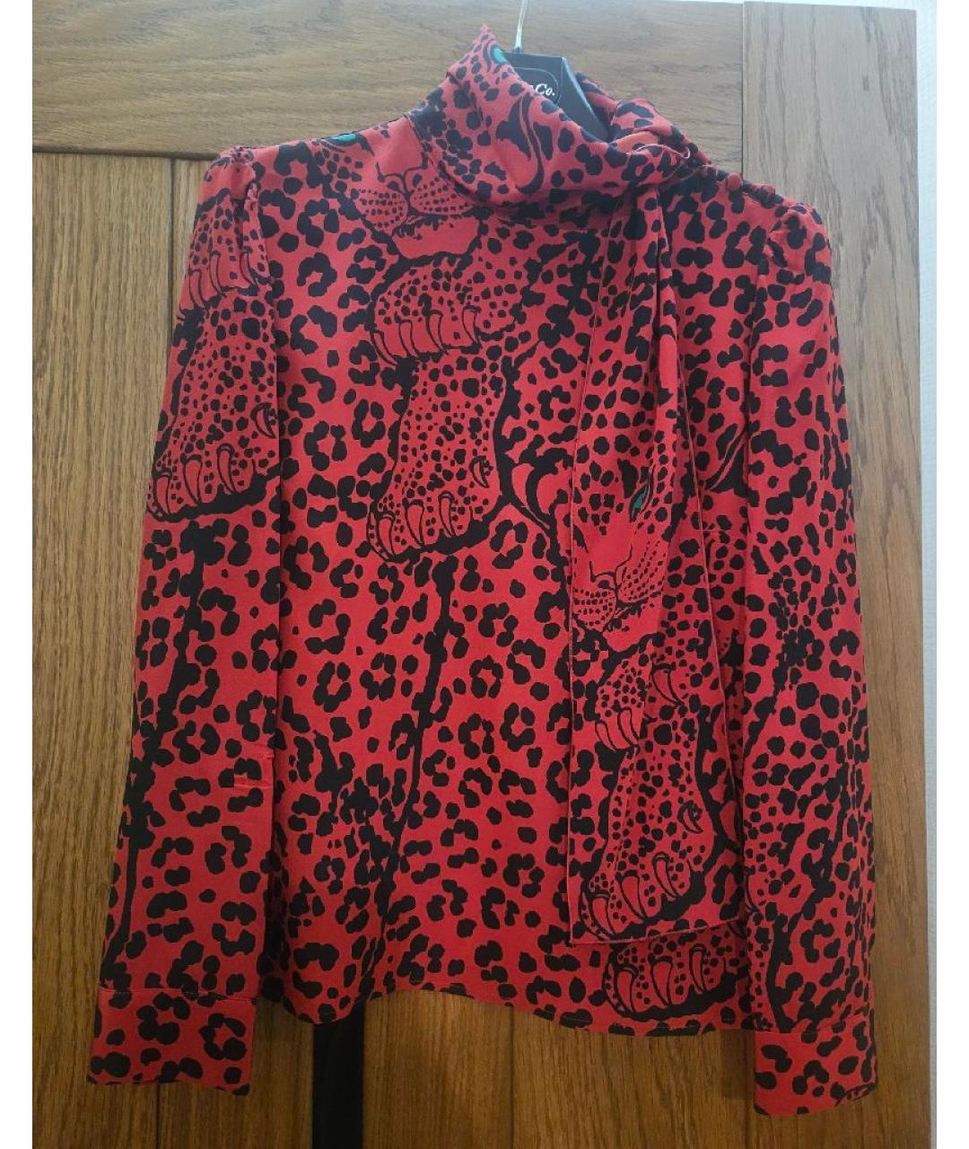 RED VALENTINO Красная шелковая блузы, фото 9