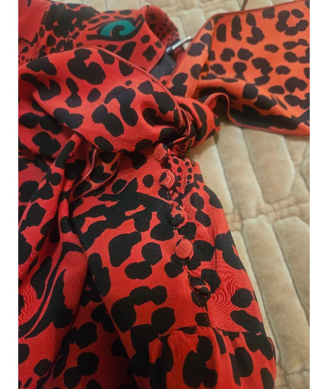 RED VALENTINO Красная шелковая блузы, фото 5