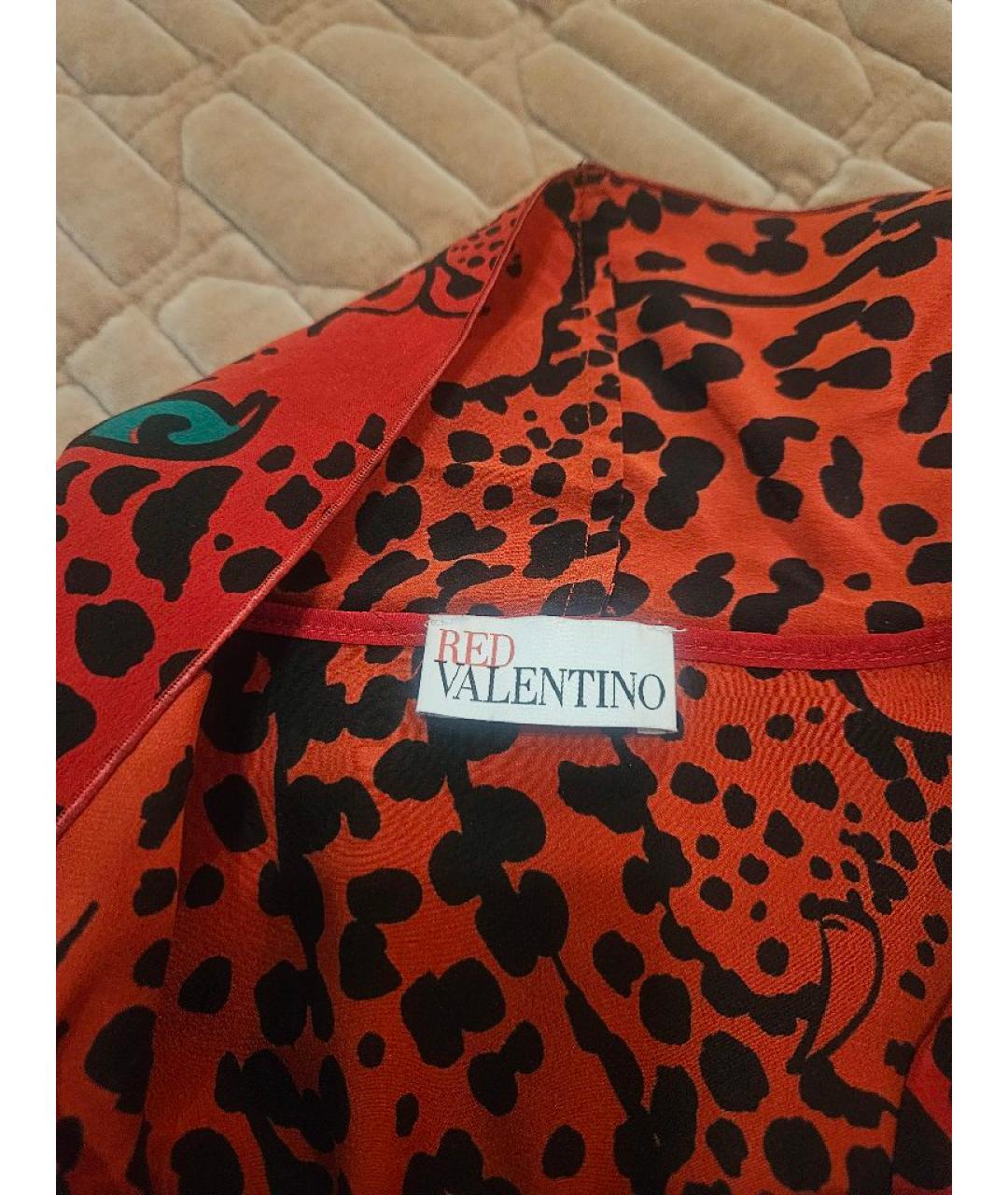 RED VALENTINO Красная шелковая блузы, фото 3