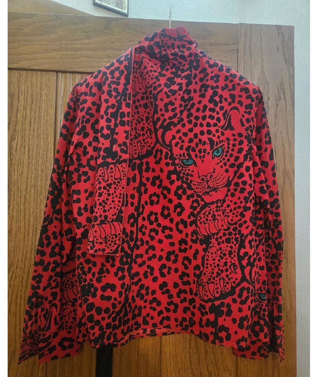 RED VALENTINO Красная шелковая блузы, фото 2