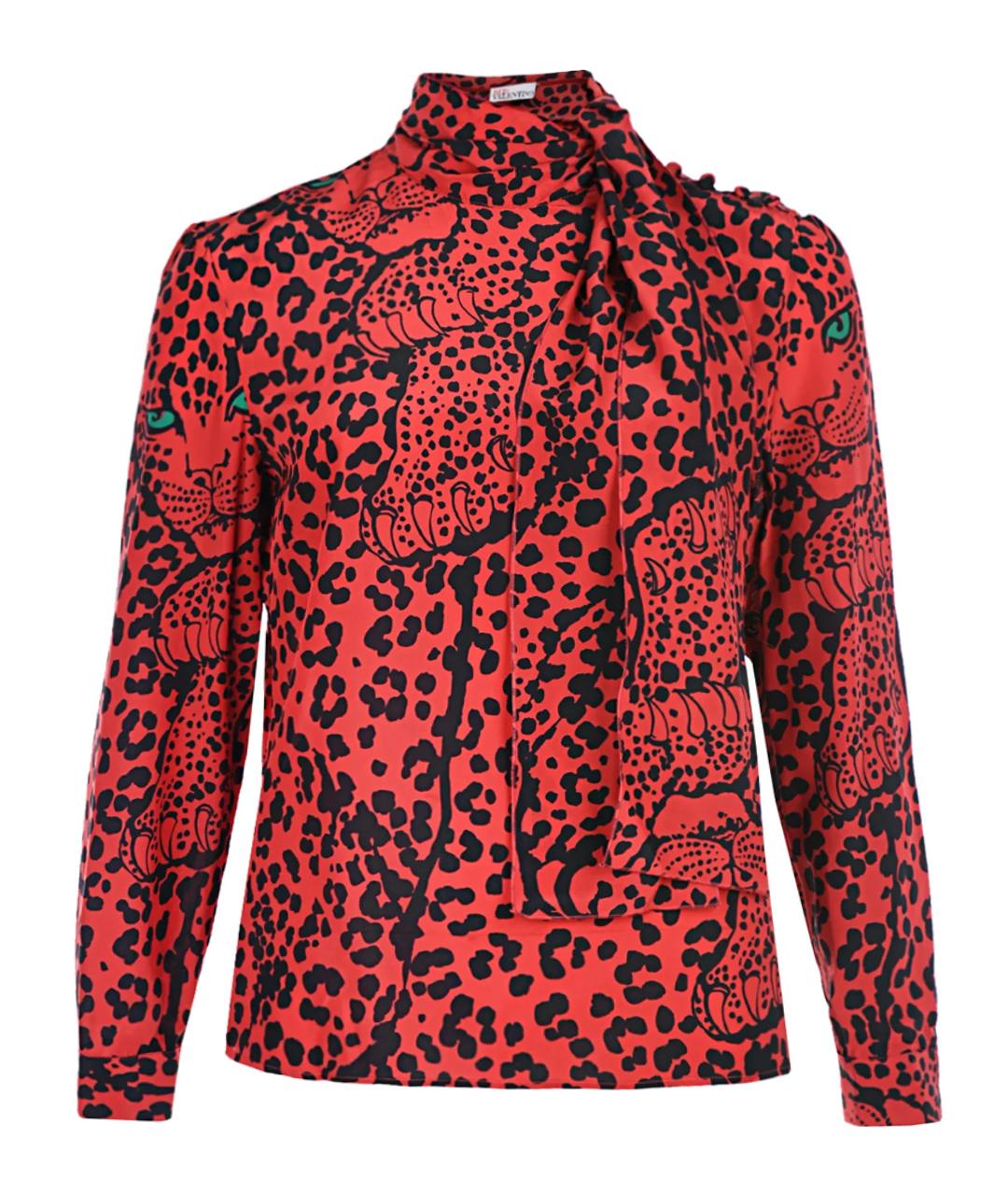 RED VALENTINO Красная шелковая блузы, фото 1