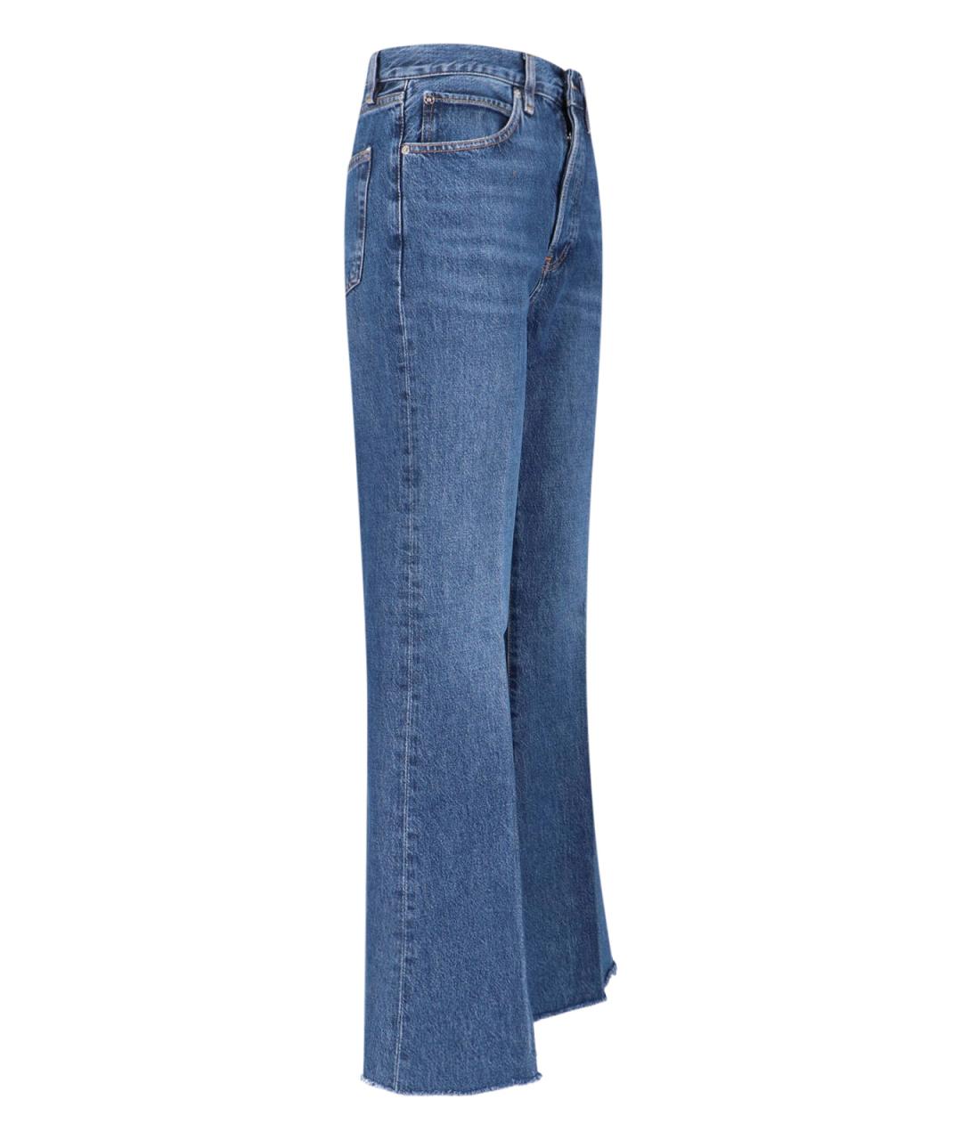 FRAME Синие хлопковые прямые джинсы, фото 3