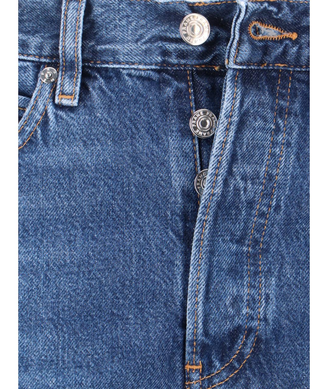 FRAME Синие хлопковые прямые джинсы, фото 5