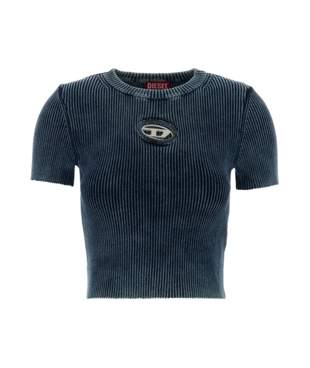 DIESEL Синяя хлопковая футболка, фото 1