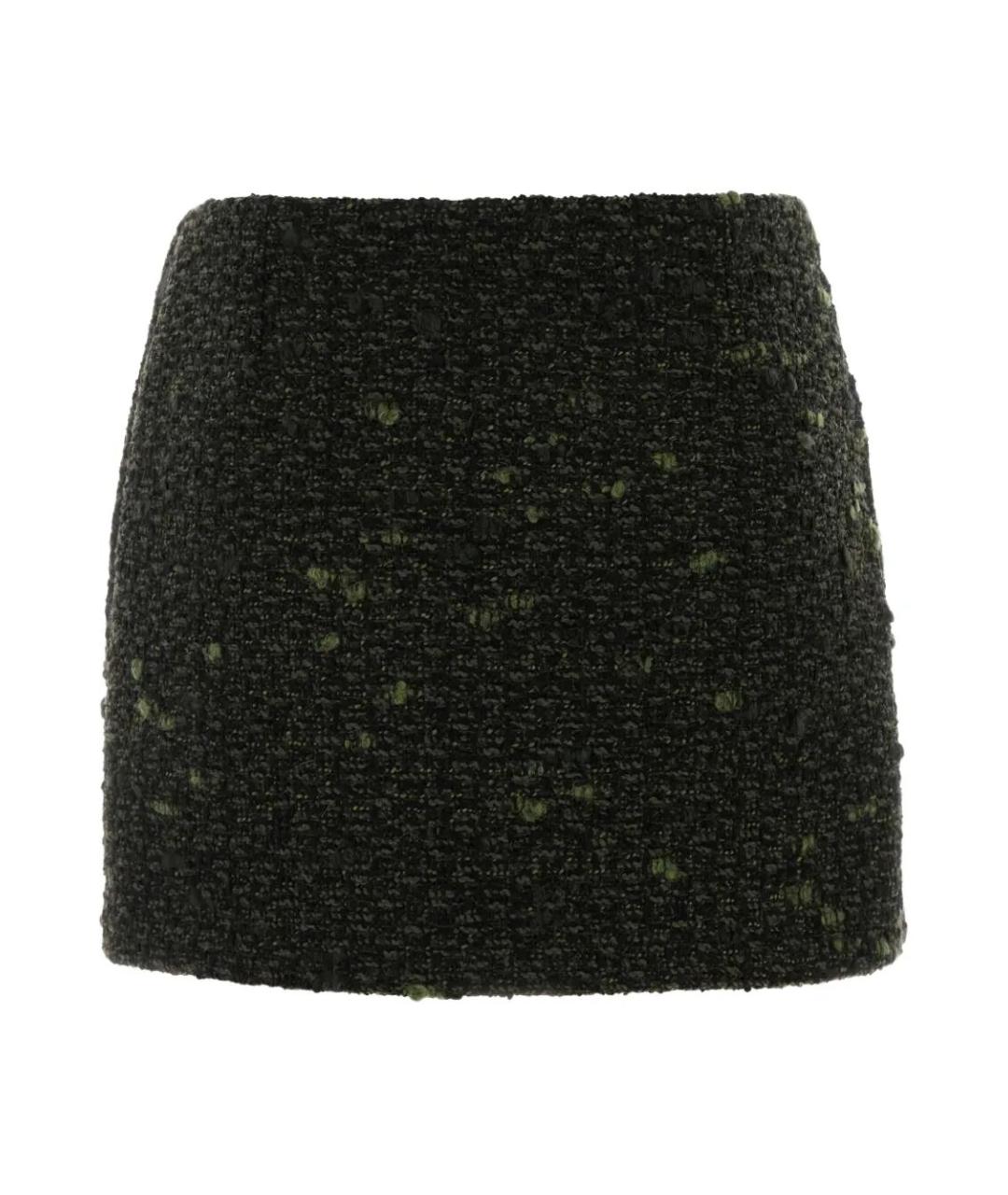 GUCCI Черная шерстяная юбка мини, фото 2