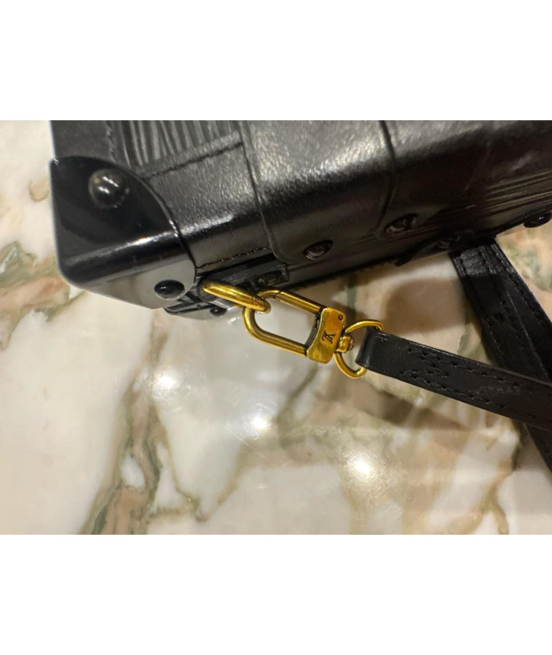 LOUIS VUITTON Черная кожаная сумка через плечо, фото 7