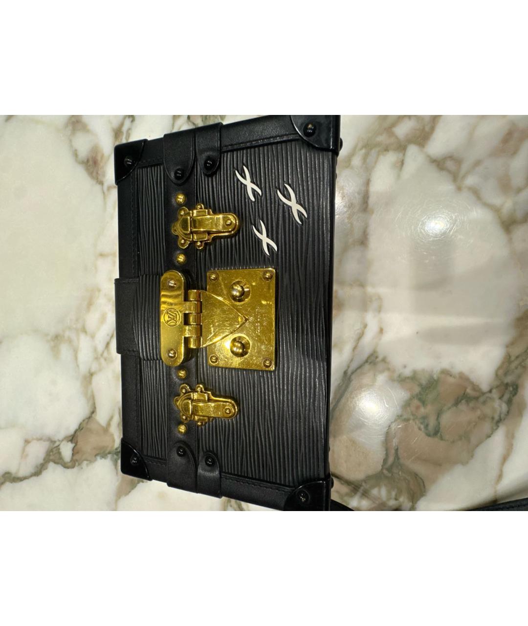 LOUIS VUITTON Черная кожаная сумка через плечо, фото 6