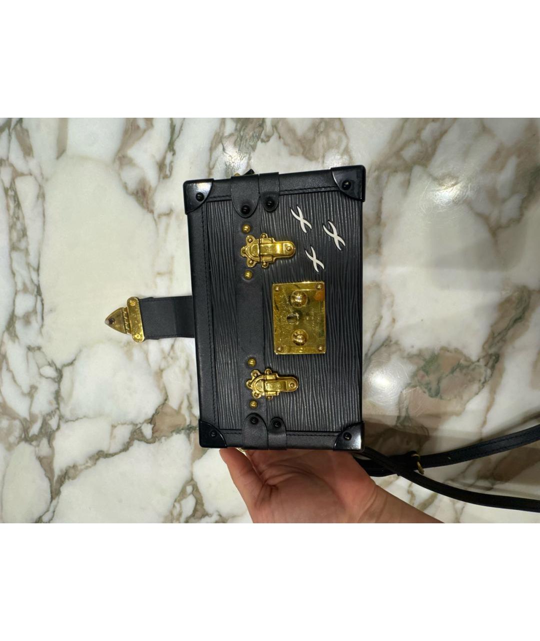 LOUIS VUITTON Черная кожаная сумка через плечо, фото 5