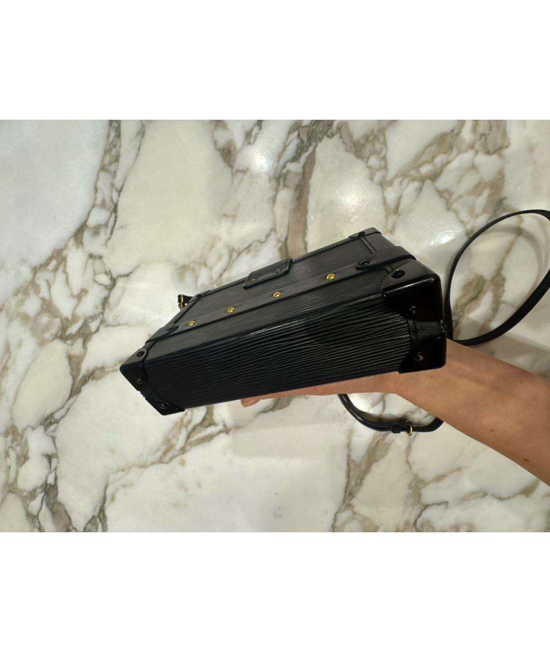 LOUIS VUITTON Черная кожаная сумка через плечо, фото 8