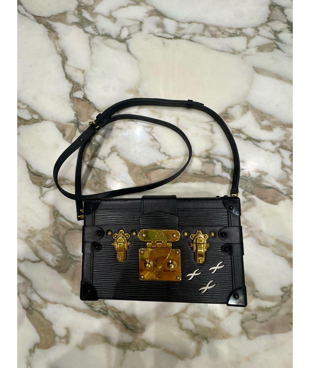 LOUIS VUITTON Черная кожаная сумка через плечо, фото 9