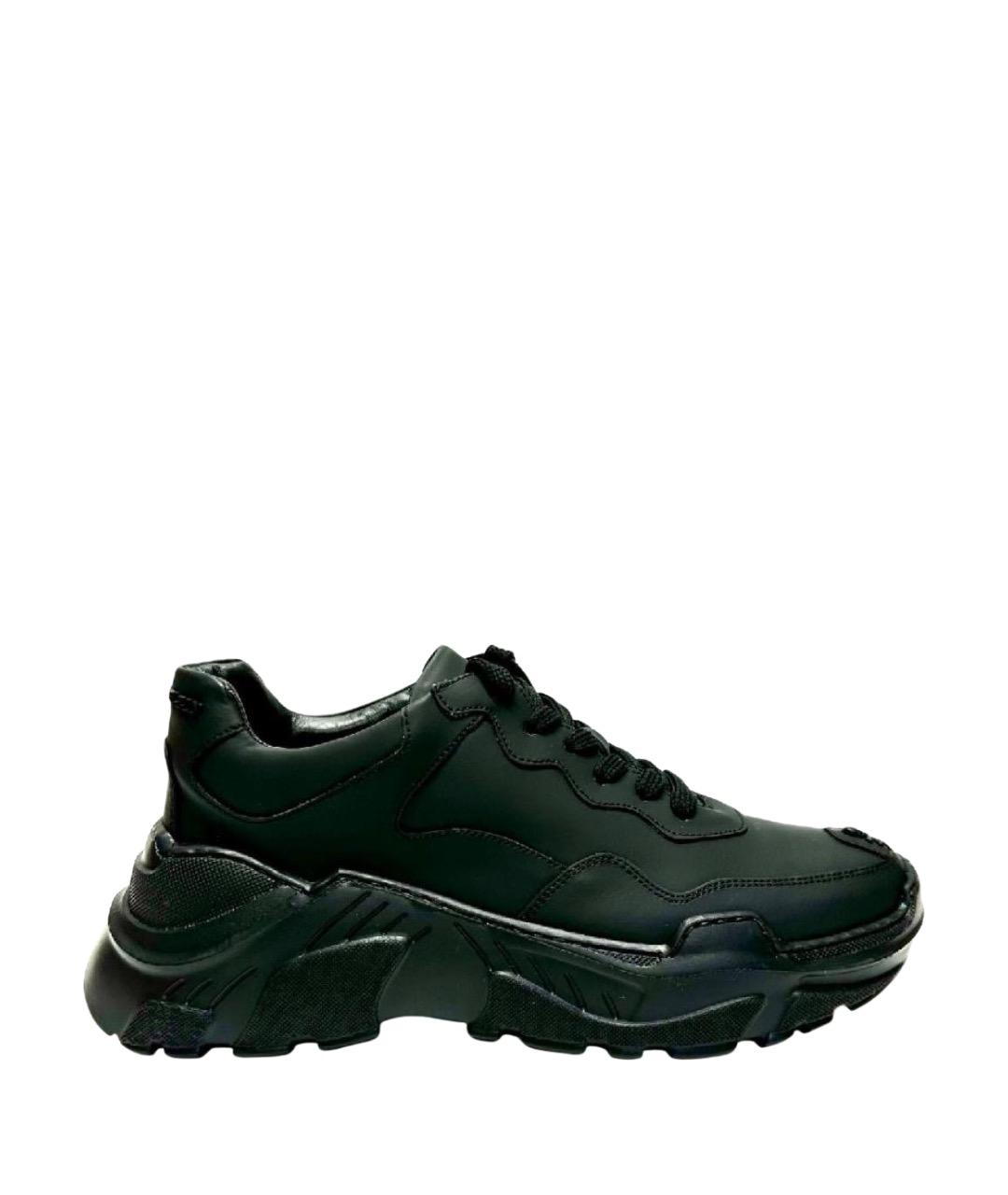 PHILIPP PLEIN Черные кожаные низкие кроссовки / кеды, фото 11