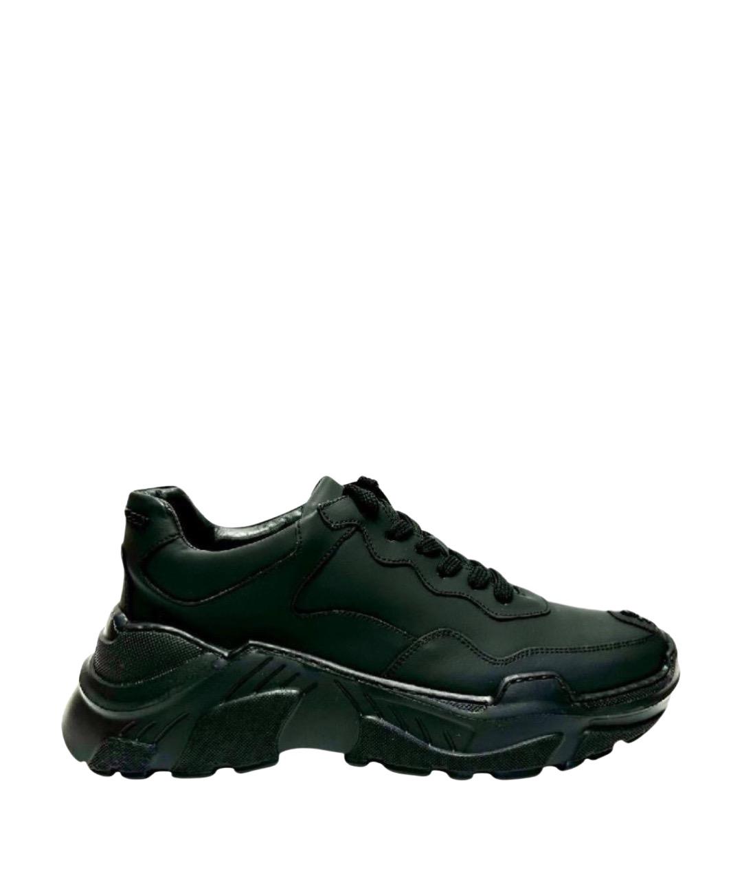 PHILIPP PLEIN Черные кожаные низкие кроссовки / кеды, фото 1