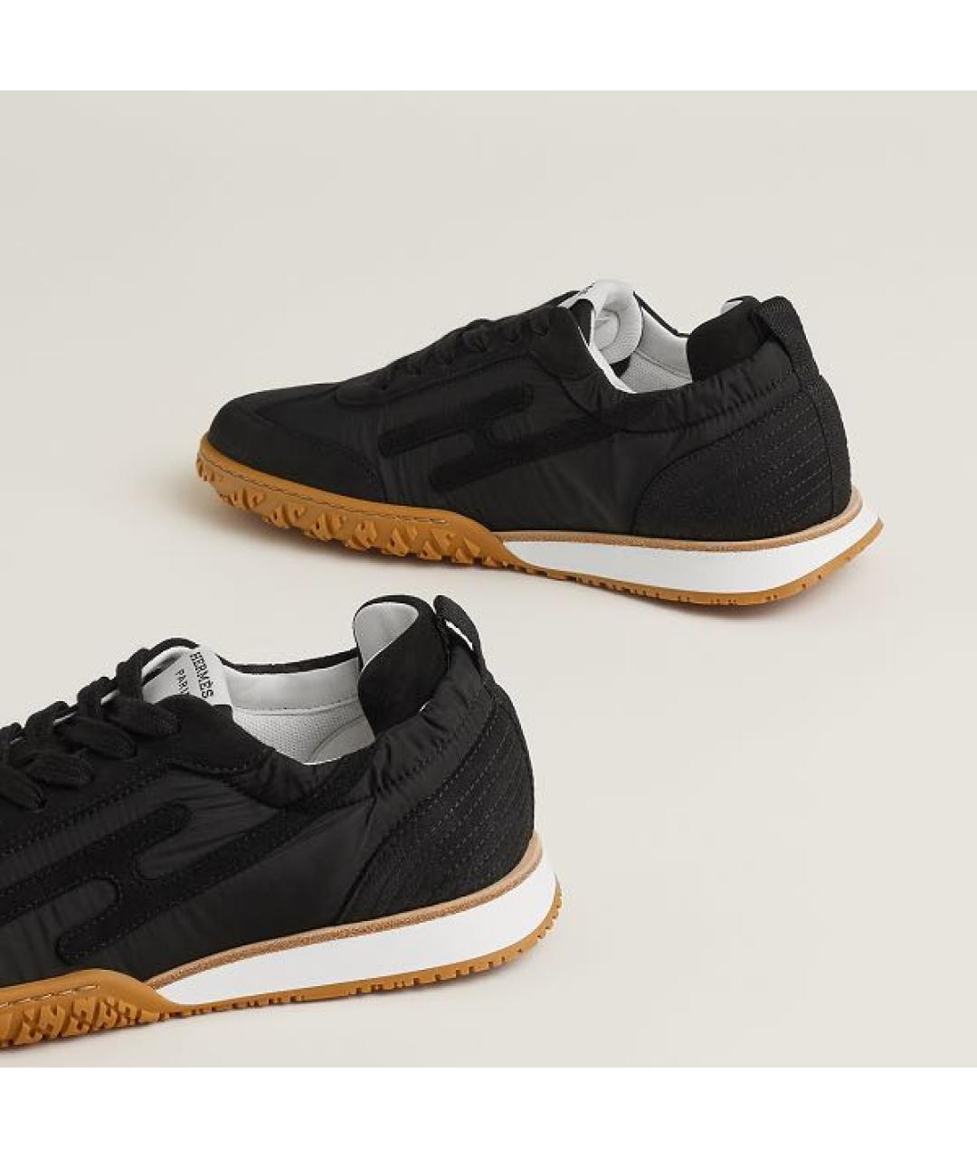 HERMES Черные замшевые кроссовки, фото 4