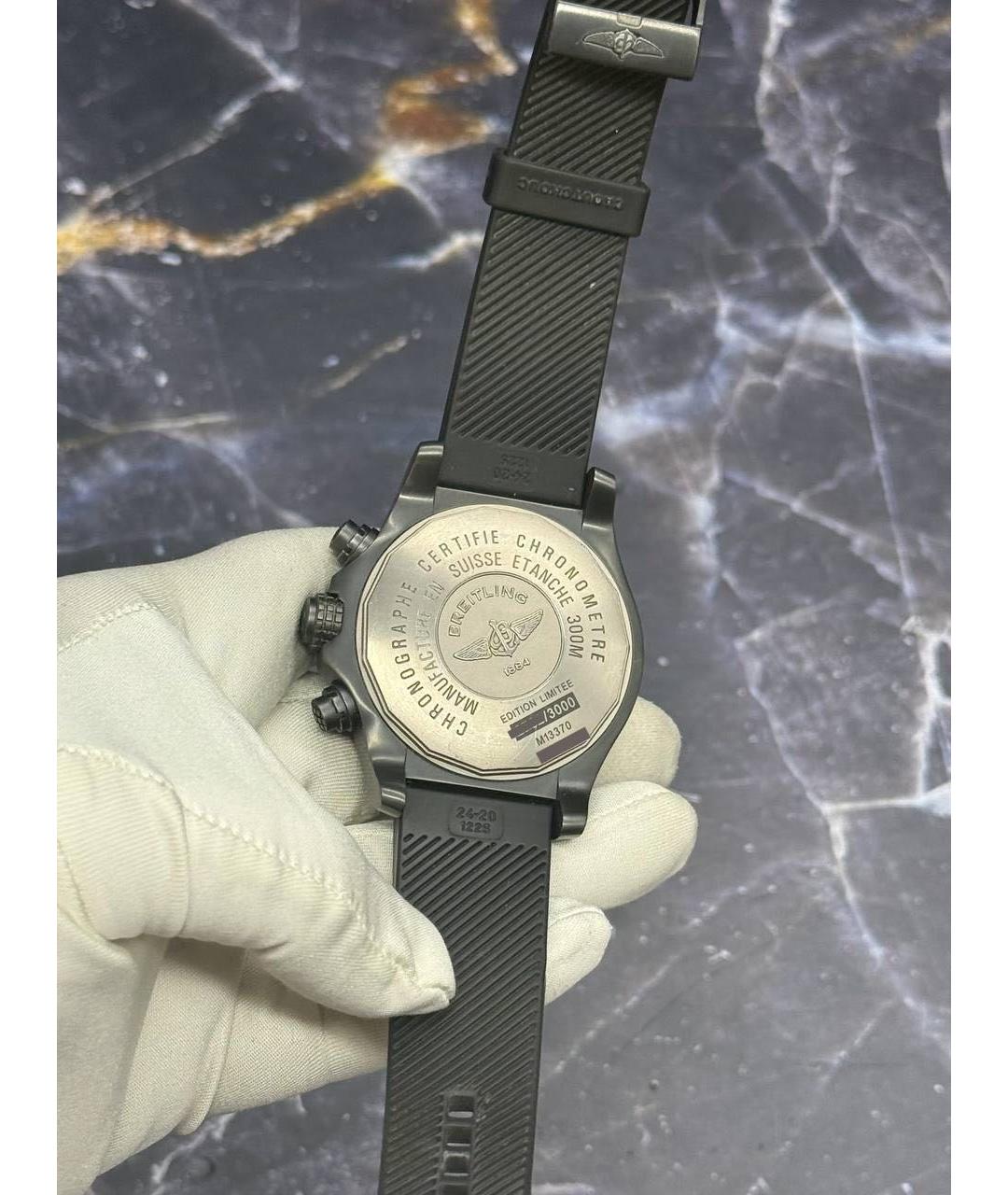 BREITLING Черные металлические часы, фото 7