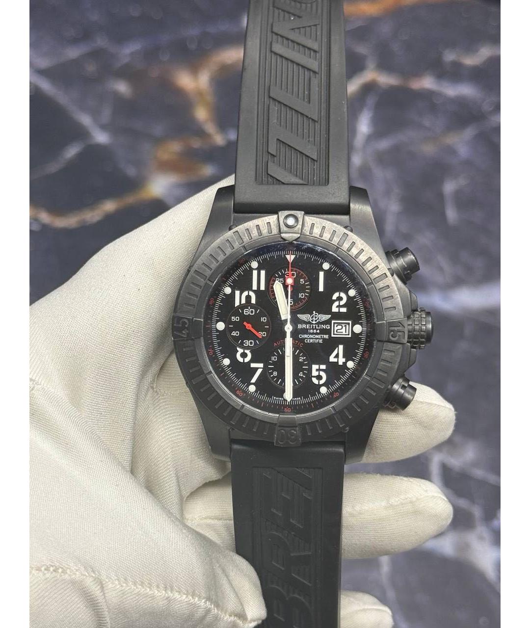 BREITLING Черные металлические часы, фото 8