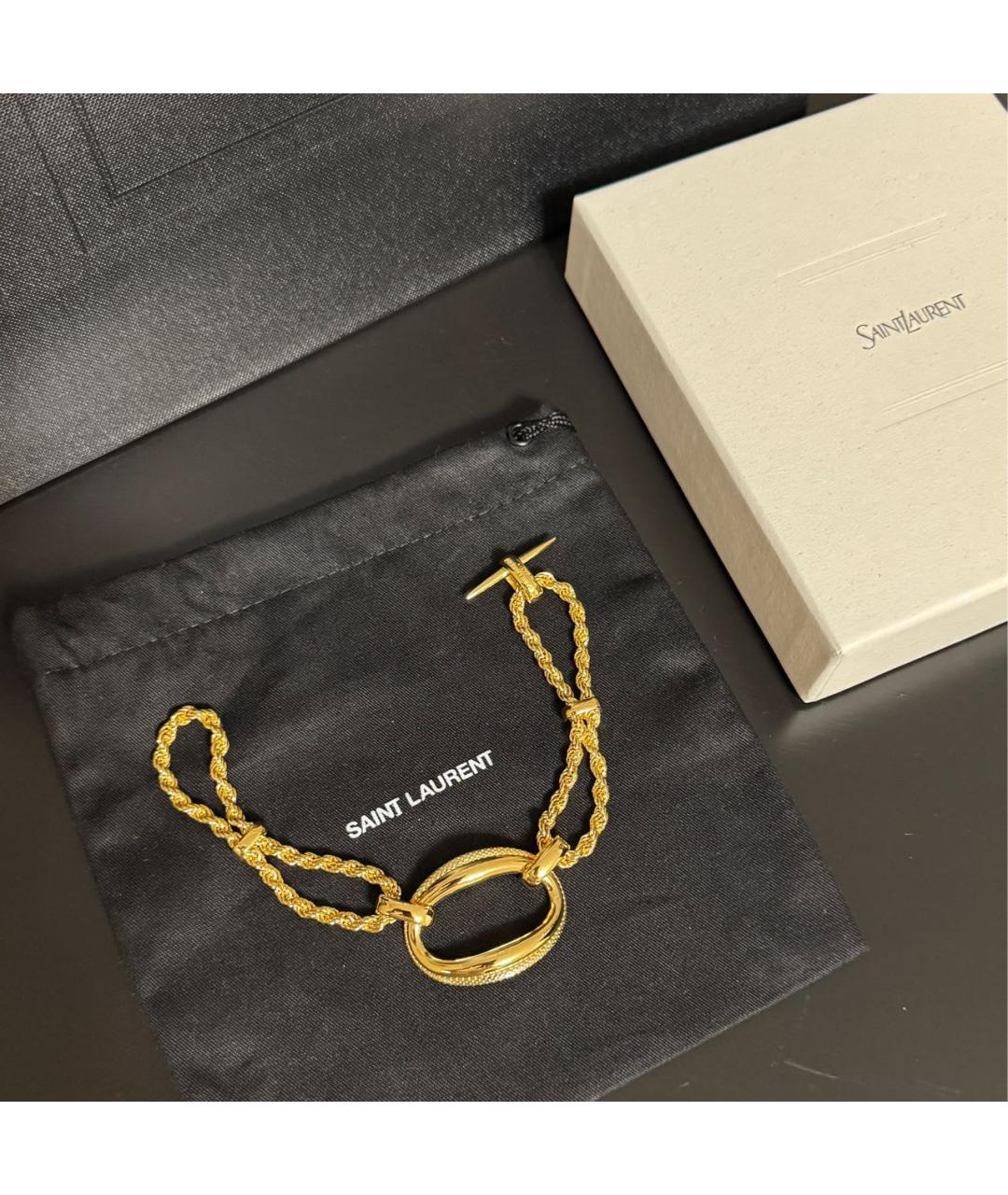 SAINT LAURENT Золотой браслет, фото 5