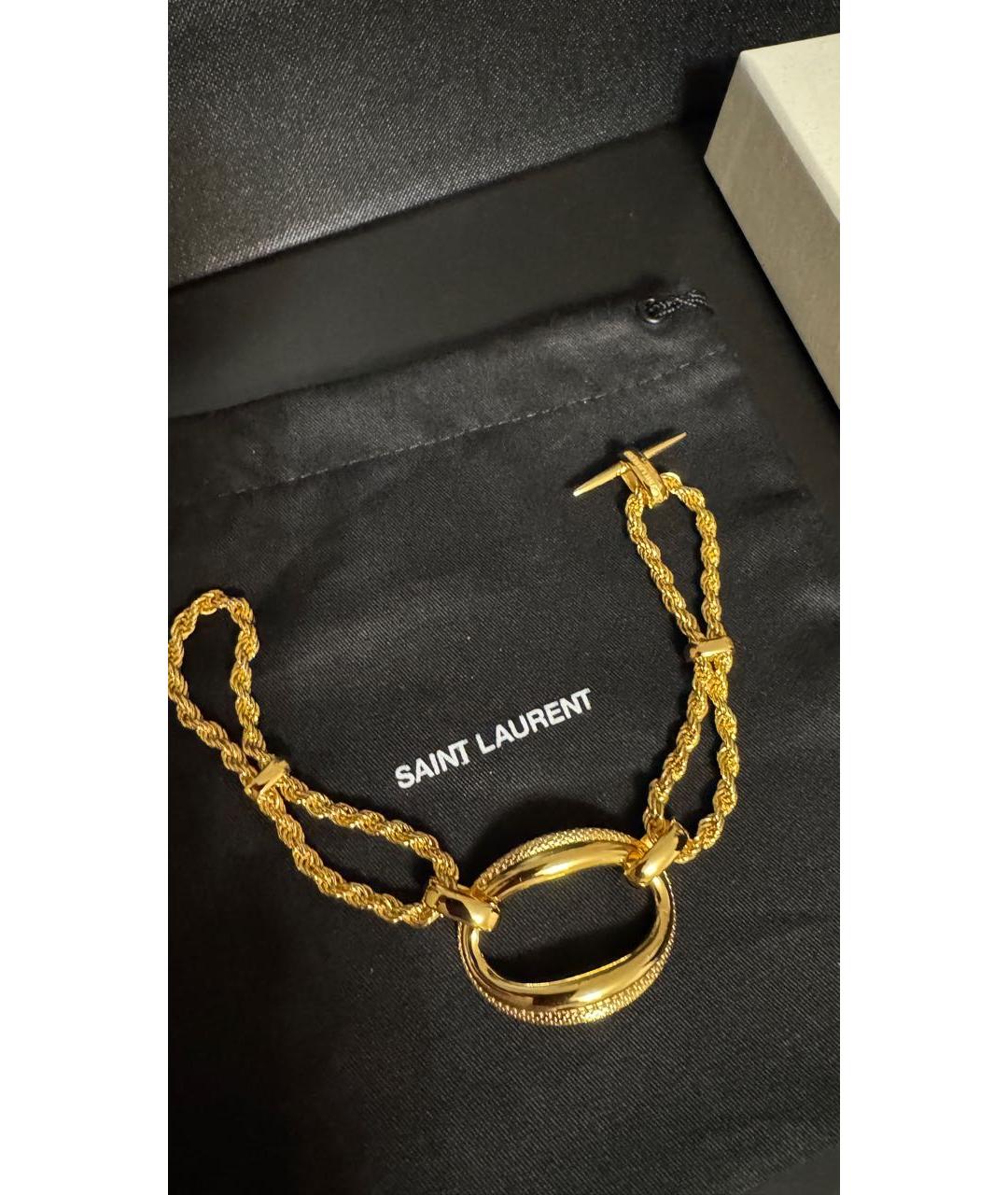 SAINT LAURENT Золотой браслет, фото 4