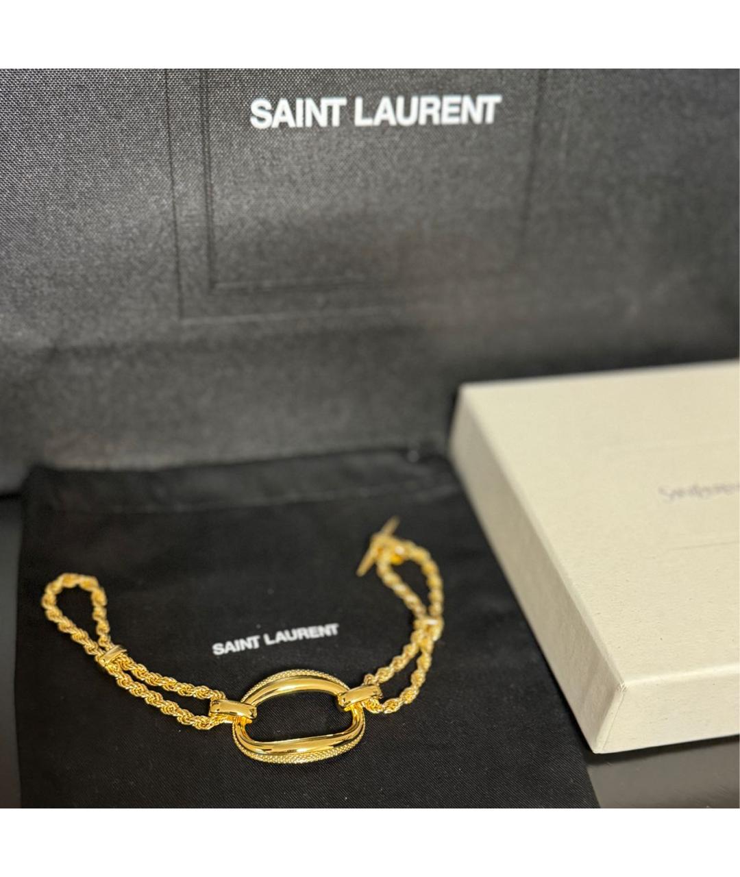 SAINT LAURENT Золотой браслет, фото 2