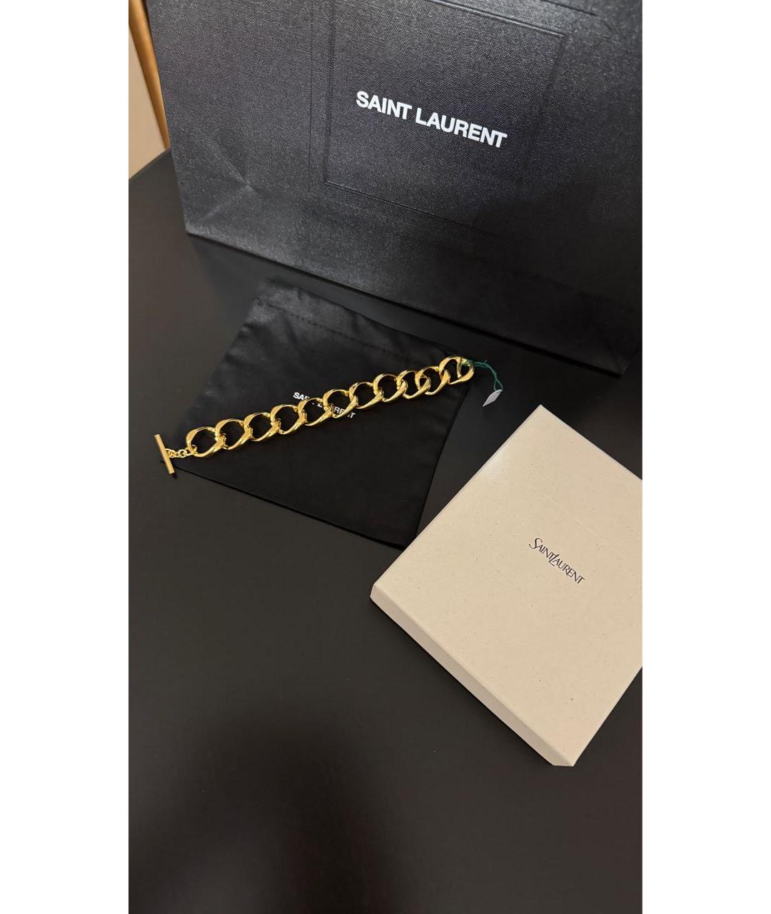 SAINT LAURENT Золотой браслет, фото 4
