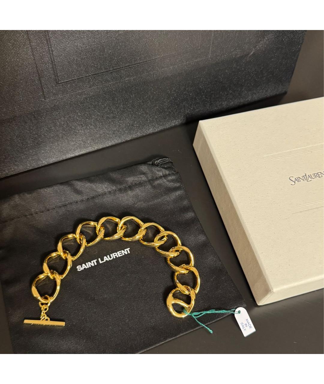 SAINT LAURENT Золотой браслет, фото 2