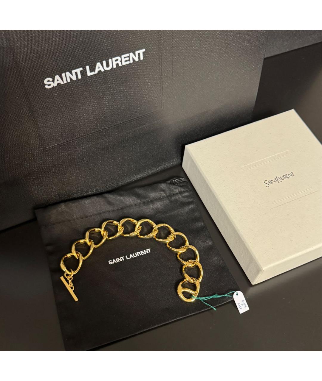 SAINT LAURENT Золотой браслет, фото 3
