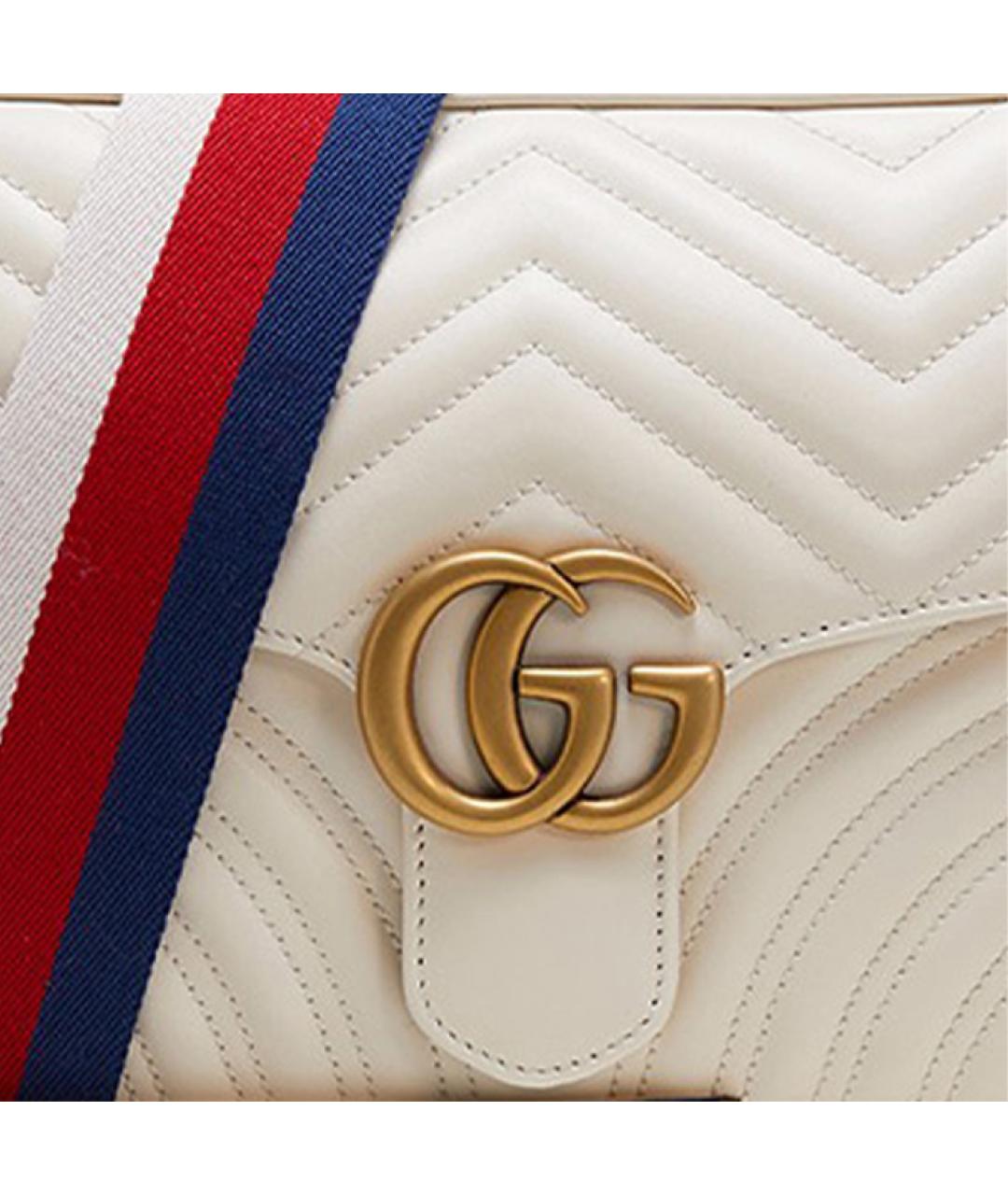 GUCCI Белая кожаная сумка через плечо, фото 4